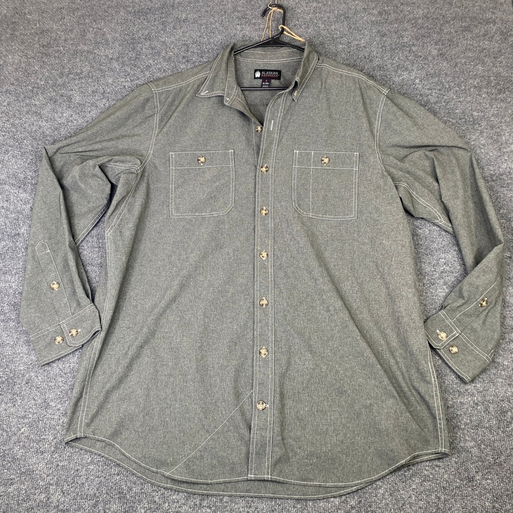 Alaskan Hardgear Duluth Trading Co Mens XL Tall Green Button Down Work Shirt